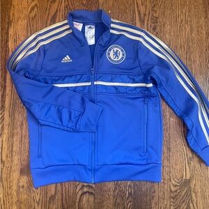 Youth Adidas Royal Blue Chelsea Jacket with Gold Accents